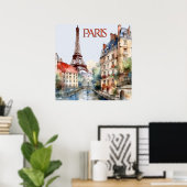 Poster Belle aquarelle de Paris Travel (Bureau à domicile)