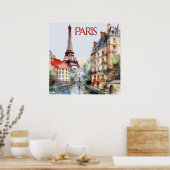 Poster Belle aquarelle de Paris Travel (Cuisine)