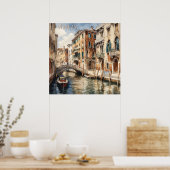 Poster Belle aquarelle de Venise Voyage (Cuisine)