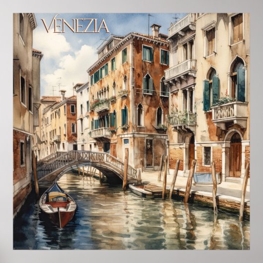 Poster Belle aquarelle de Venise Voyage (Devant)