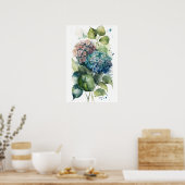 Poster Belle aquarelle Hydrangeas (Cuisine)