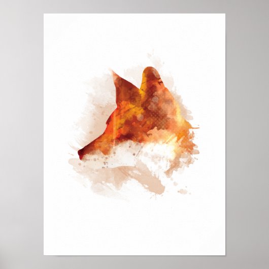 Poster Belle aquarelle originale Fox Design (Devant)