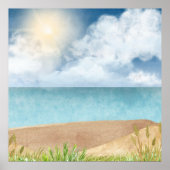 Poster Belle Aquarelle Plage (Devant)