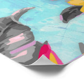 Poster Belle aquarelle tropicale à peinture florale (Coin)