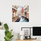 Poster Belle aquarelle Venise Canal Voyage (Bureau à domicile)