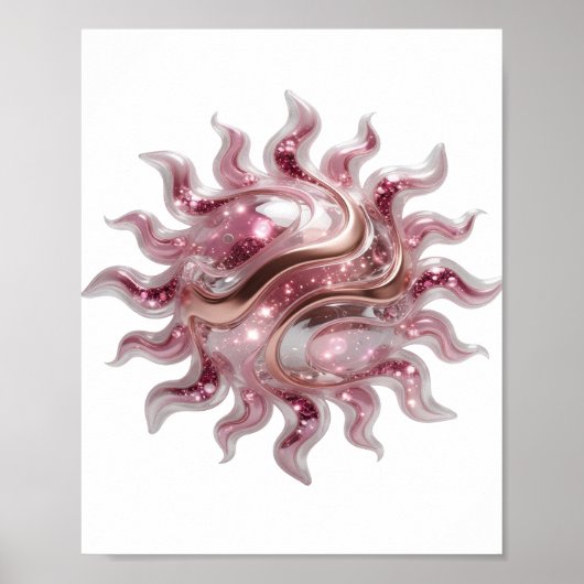 Poster Belle ART ABSTRAIT Argent Design Moderne (Devant)
