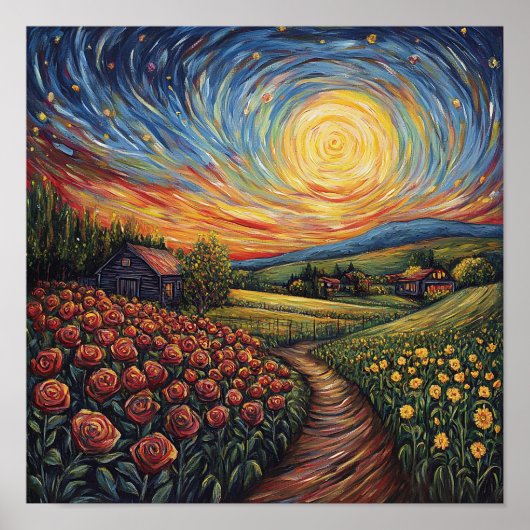 Poster Belle Art de Rose Fleur Maison Cosy (Devant)