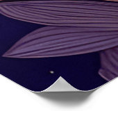 Poster Belle Art Nouveau Bleu Fleurs papillon turquoises (Coin)