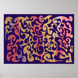 Poster Belle art tribal abstrait par RRW, 2026