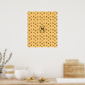 Poster Belle Automne Feuilles Acorns Motif Monogramme Per (Cuisine)
