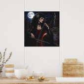 Poster Belle Beauté Gothique Jouant du Violoncelle (Cuisine)