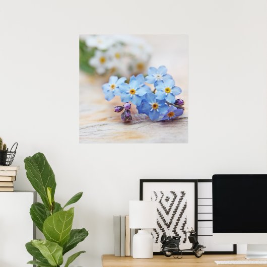 Poster Belle Bleue Simple Oubliez-moi-pas Fleurs (Bureau à domicile)