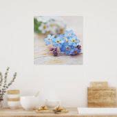 Poster Belle Bleue Simple Oubliez-moi-pas Fleurs (Cuisine)