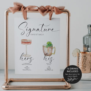 Poster Belle Boho Signature Boire Bar Mariage