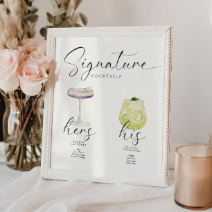Poster Belle Boho Signature Boire Bar Mariage