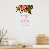 Poster Belle Botanique rose Rose vintage (Cuisine)