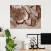 Poster Belle Boudoir Femme en lingerie (Bureau à domicile)