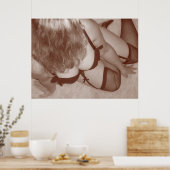 Poster Belle Boudoir Femme en lingerie (Cuisine)