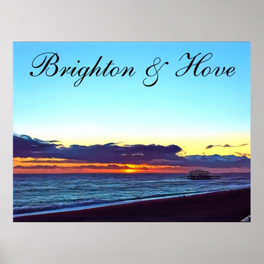 Poster Belle Brighton et Hove Beach & Sunset (Devant)