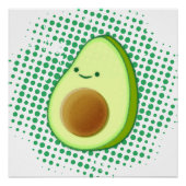 Poster Belle Caricature Avocado Sur Un Vortex Vert Perdu (Devant)
