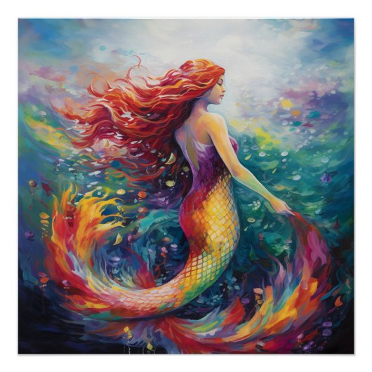 Poster Belle carte postale Mermaid (Devant)