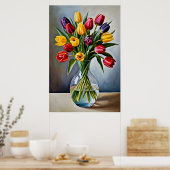 Poster Belle Cascade de Tulipe Romantique (Cuisine)