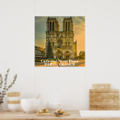 Poster Belle Cathédrale Notre Dame Paris France (Cuisine)