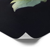 Poster Belle Chat Halloween Lune Florale - Fé Whimsical (Coin)