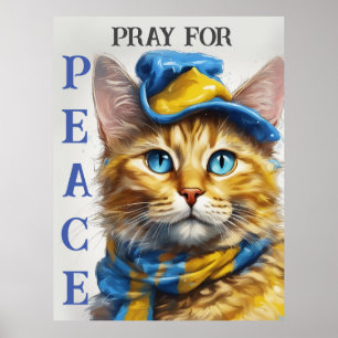 Poster Belle chatte jaune aux yeux bleus - ukraine