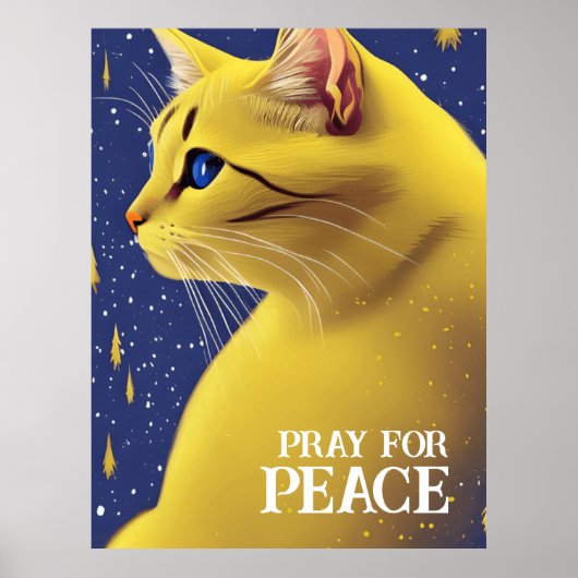Poster Belle chatte jaune aux yeux bleus - ukraine (Devant)