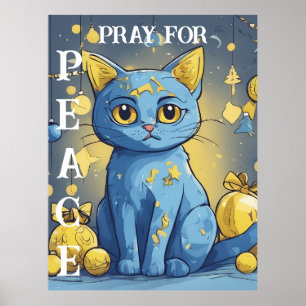 Poster Belle chatte jaune aux yeux bleus - ukraine