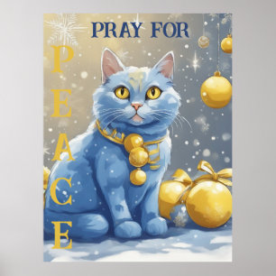 Poster Belle chatte jaune aux yeux bleus - ukraine