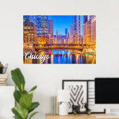 Poster Belle Chicago, Illinois, États-Unis (Bureau à domicile)