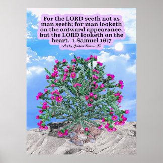 Poster Belle Cholla Cactus Écriture 1 Samuel 16:7