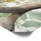 Poster Belle Chouette assise sur une branche d'arbre (Coin)