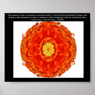 Poster Belle citation bouddhiste avec Mandela vibrante