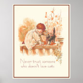 Poster Belle citation de chats d'enfant Red Haired avec c (Devant)