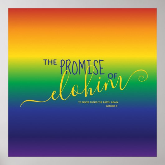 Poster Belle citation de la Bible arc-en-ciel (Devant)