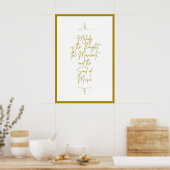 Poster Belle citation de musique dorée sur Arrière - plan (Cuisine)