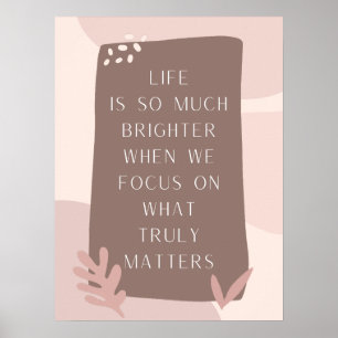 Poster Belle citation de vie en style Boho