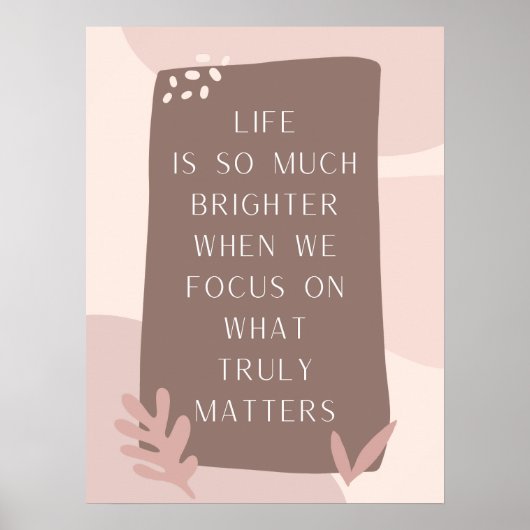 Poster Belle citation de vie en style Boho (Devant)