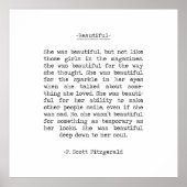 Poster Belle citation F Scott Fitzgerald (Devant)