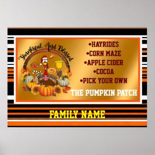 Poster Belle Collection d'automne populaire Thanksgiving