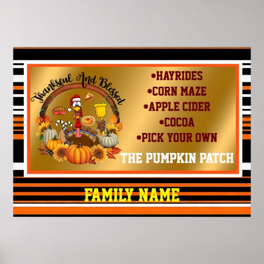 Poster Belle Collection d'automne populaire Thanksgiving (Devant)