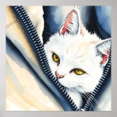 Poster Belle collection de chats d'aquarelle moderne mign (Devant)