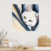 Poster Belle collection de chats d'aquarelle moderne mign (Cuisine)