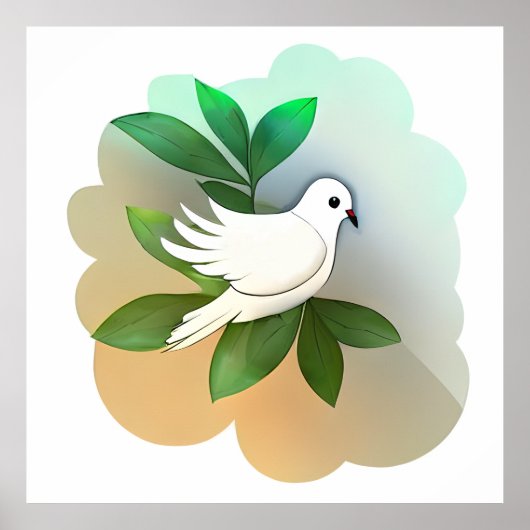 Poster Belle colombe blanche (Devant)