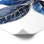 Poster Belle composition florale bleue et blanche (Coin)