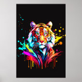 Poster Belle conception Abstraite de tigre (Devant)