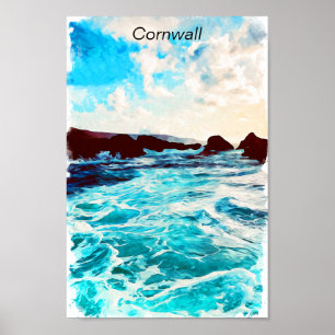 Poster Belle Cornwall Angleterre Royaume-Uni Paysage côti